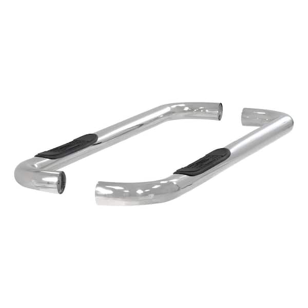 Aries 3-Inch Round Polished Stainless Steel Nerf Bars, No-Drill, Select Dodge Dakota