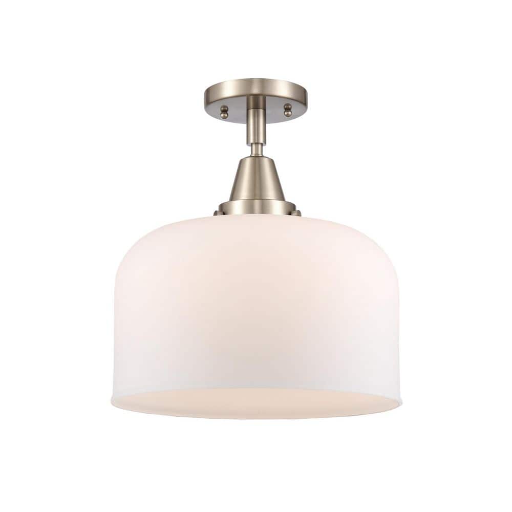 Bell 12 in. 1-Light Industrial Flush Mount Matte White Glass Shade price history on PriceWatchPro