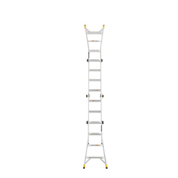 Gorilla Ladders - 18 ft Reach Aluminum Multi-Position Ladder with Tool Hangers, 300 lbs. Load Capacity, Type IA Duty Rating