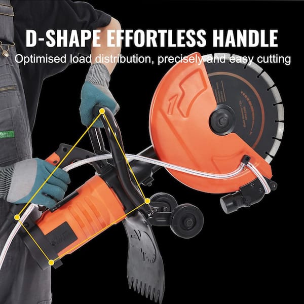 Electric Concrete Saw, 12 in. 1,800 Watt 15 Amp Motor Circular Saw Cutter with Max. 4.5 in. Adjustable Cutting Depth Wet
