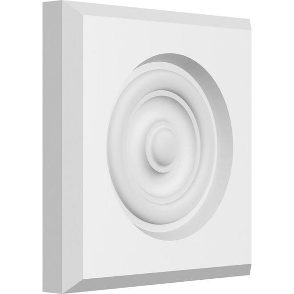 Ekena Millwork 5 in. W x 5 in. H x-3/4 in. P Standard Sedgwick Bullseye Rosette with Beveled Edge