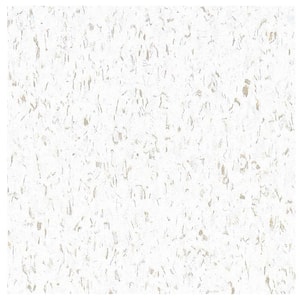 Imperial Texture Cool White 12 in. x 12 in. Water Resistant Glue-Down Vinyl Floor Tile (45 sq. ft./carton)
