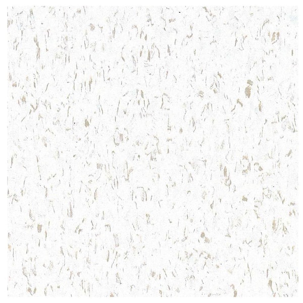 Armstrong Flooring Imperial Texture Cool White 12 in. x 12 in. Water Resistant Glue-Down Vinyl Floor Tile (45 sq. ft./carton)
