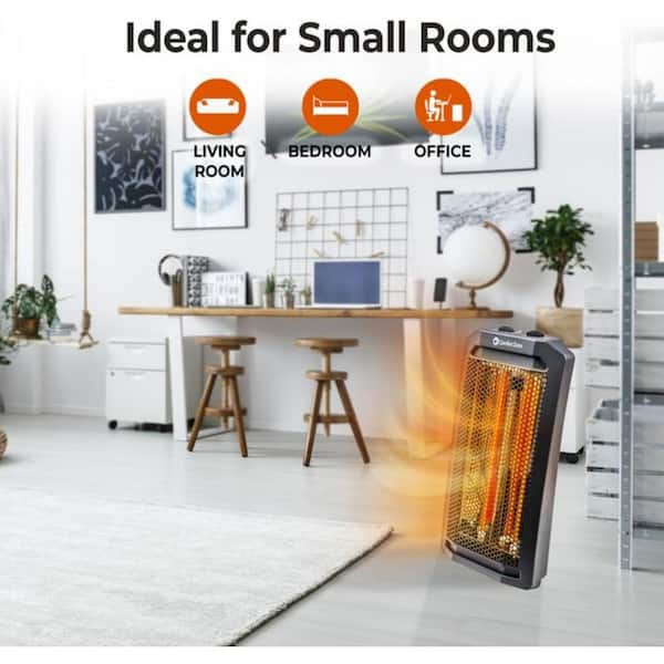 Comfort Zone 1500-Watt Black 4 Element Electric Halogen Tower