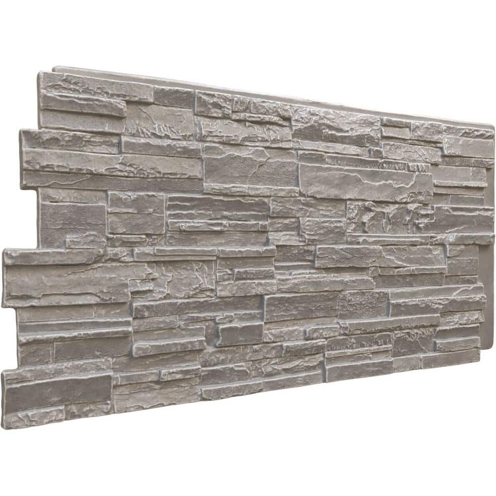 Grey Granite Faux Stone Wall Paneling 24.75" x 48.625"