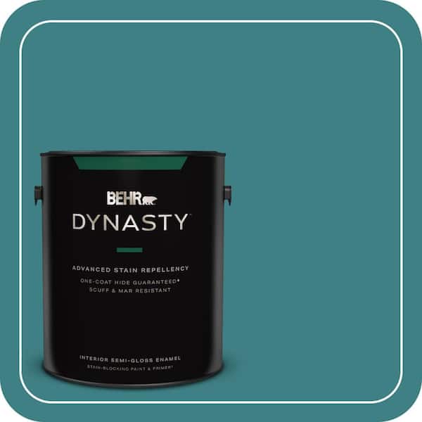 BEHR DYNASTY 1 gal. #510D-7 Pacific Sea Teal Semi-Gloss Enamel Interior Stain-Blocking Paint & Primer