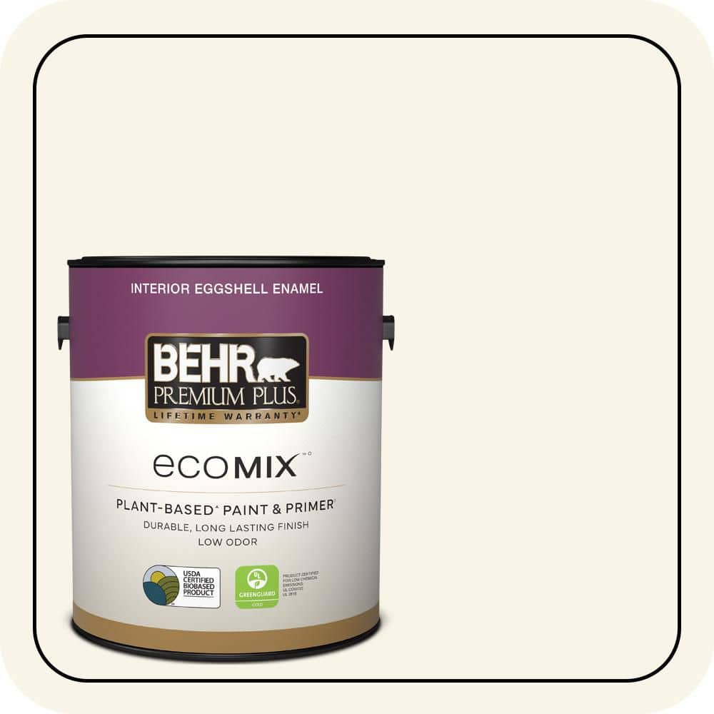 1 gal. #W-B-400 Vermont Cream Eggshell Enamel EcoMix Plant-Based Interior Paint & Primer price history on PriceWatchPro