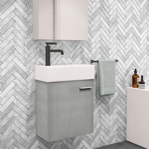 Colmer 18 in. Single, 1 Cabinet, Bathroom Vanity in Gray with White Countertop with White Basin