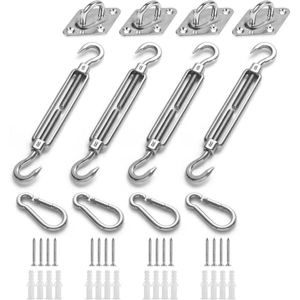 Heavy Duty Sun Shade Sail Stainless Steel Hardware Kit for Garden Triangle Square Rectangle