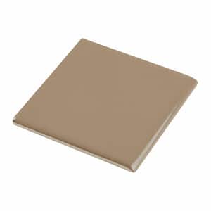 Semi-Gloss Elemental Tan 4-1/4 in. x 4-1/4 in. Ceramic Bullnose Wall Tile (0.125 sq. ft. / piece)