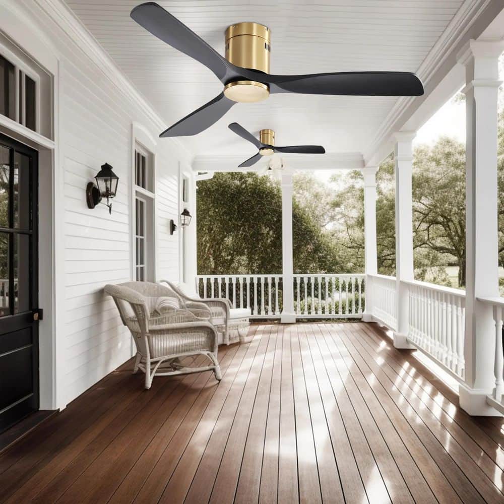 52 in. Indoor Black Wood Ceiling Fan with 3 Solid Wood Blades Remote Control Reversible DC Motor price history on PriceWatchPro