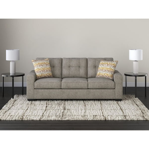 Fanciful 88 in. Gray Solid Polyester Queen Size Sofa Bed