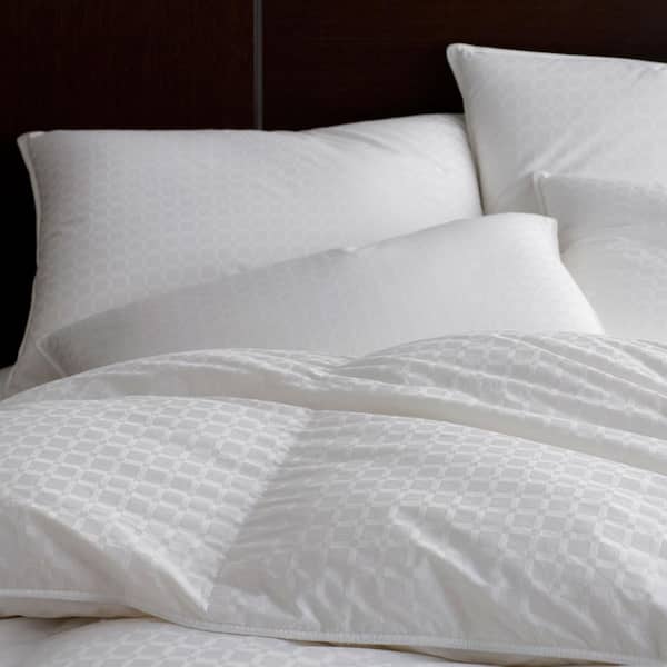 Firm 700 Fill Power Luxury White Duck Down Bed Pillow - King - White