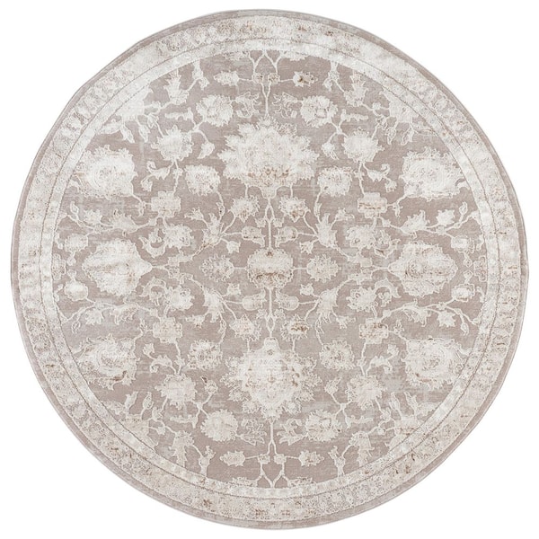 Parker 7 ft. x 7 ft. Ivory/Beige Persian Round Rug