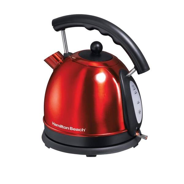 Hamilton Beach 10-Cup Red Cordless Electric Kettle with Automatic Shut-Off