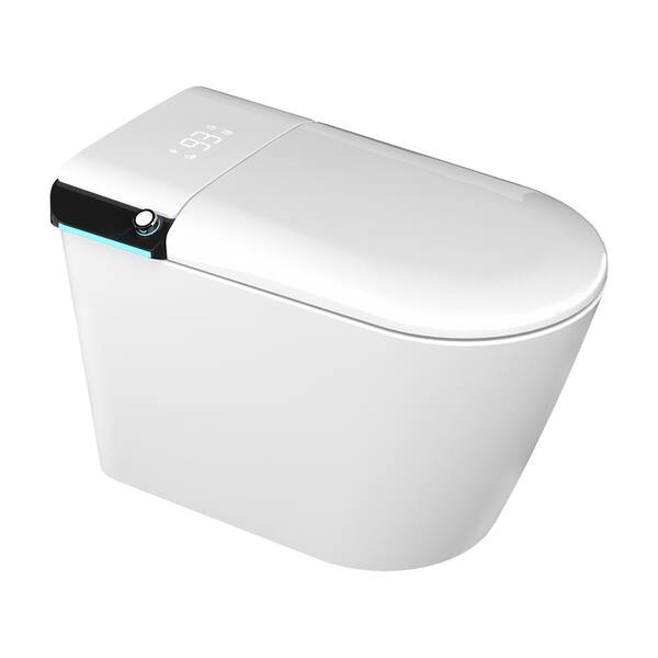 Logmey Smart Elongated Bidet Toilet with Auto Features and Aromatherapy - White