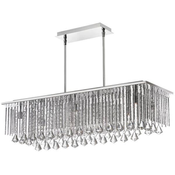 Radionic Hi Tech Jacqueline 10-Light Polished Chrome Crystal Horizontal Chandelier