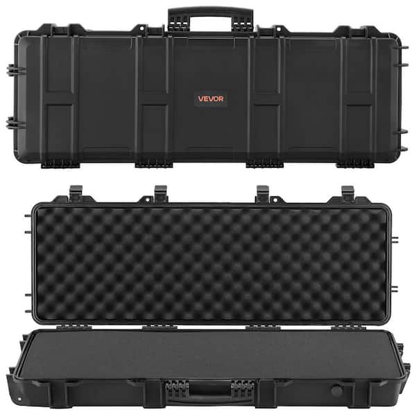 Hard Rifle Case, Lockable Case with Pre-cut Foams, 40 in. Gun Storage with Wheels, IP67 Waterproof & Dustproof, Black