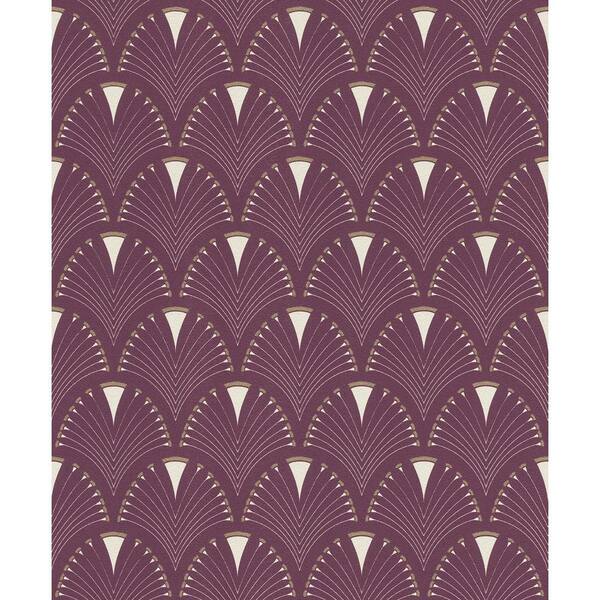 rasch Ruhlmann Maroon Fan Paper Strippable Roll (Covers 56.4 sq. ft.)