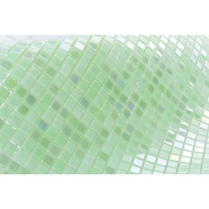 Galaxy Light Green Square 12 in. x 12 in. Glass Mosaic Wall Tile (1 sq. ft./Sheet)
