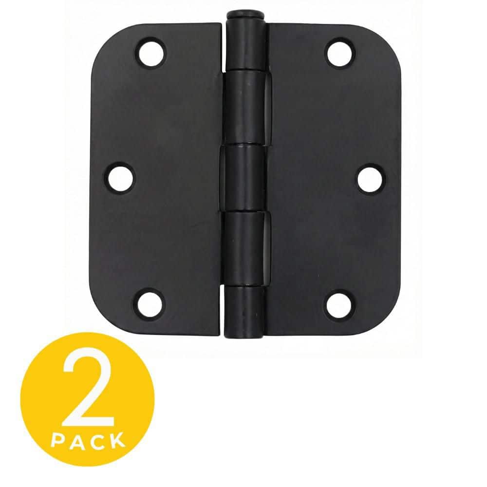 3.5 in. x 3.5 in. Matte Black Full Mortise Spring 5/8 in. Radius Door Hinge with Non-Removable Pin - (Set of 2) price history on PriceWatchPro