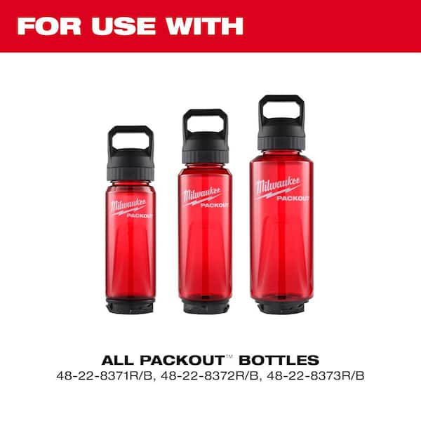 Milwaukee PACKOUT 25 Oz. Red Plastic Bottle with Chug Lid