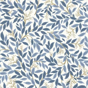 Willowberry Blue Metallic Non-Pasted Wallpaper