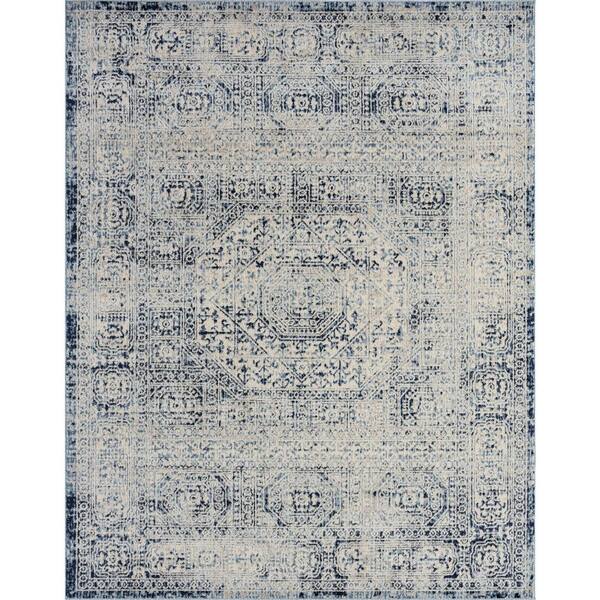 Tayse Rugs Tuscany Oriental Blue 9 ft. x 12 ft. Indoor Area Rug