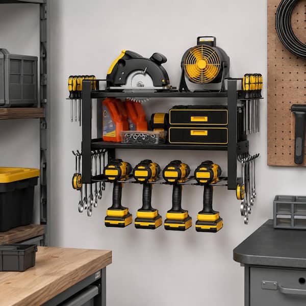 3 Tier Power Tool Organizer Wall Mount 150 lb Heavy Duty Garage