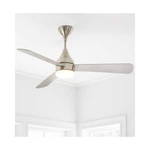 Streaming Smart 60 in. LED Indoor/Outdoor Brushed Steel Ceiling Fan with Remote Control and Reversible Motor