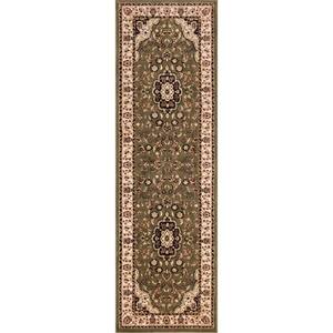 Well Woven Barclay Medallion Kashan Green 8 Ft. X 8 Ft. Round Area Rug ...