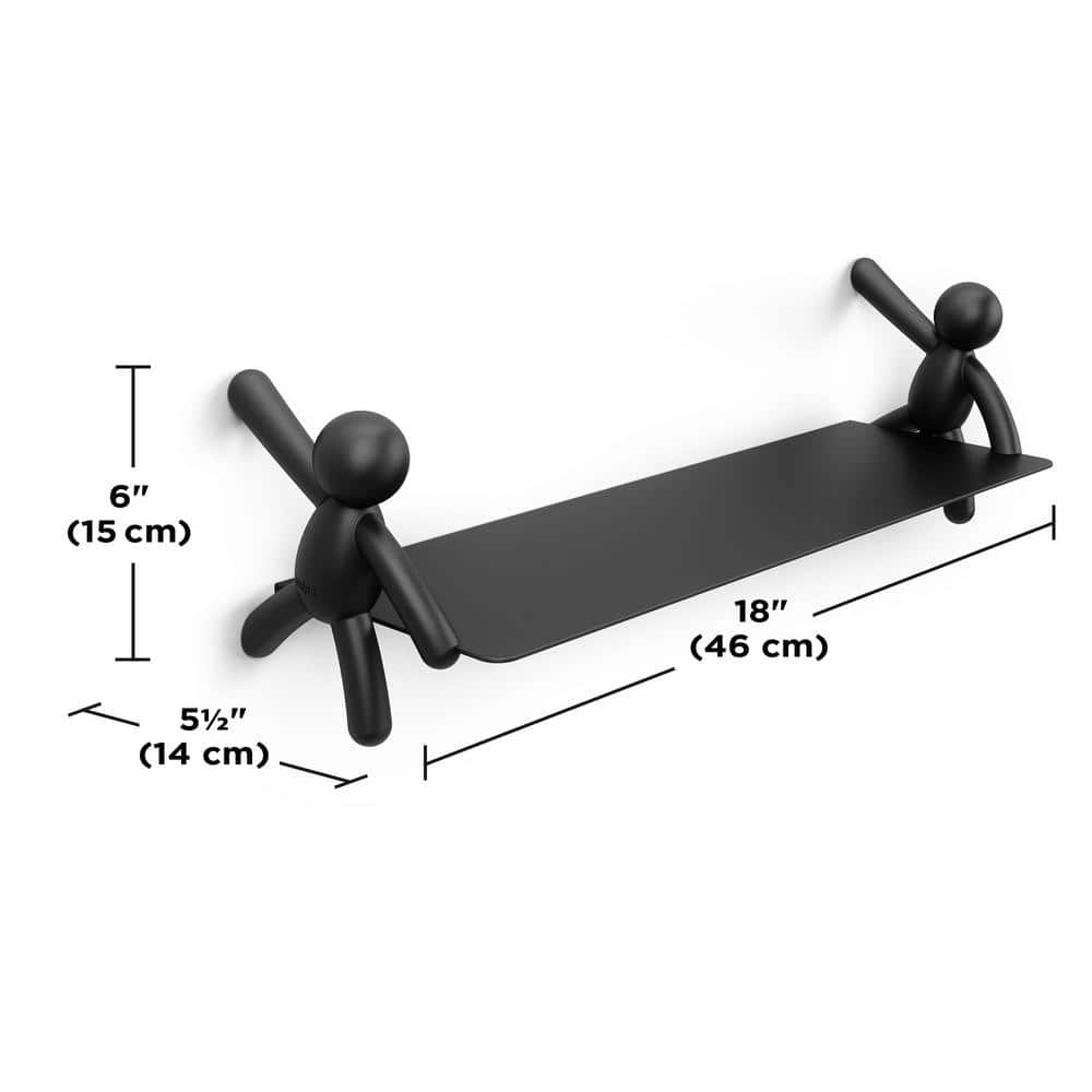 Black Steel Buddy Floating Wall Shelf