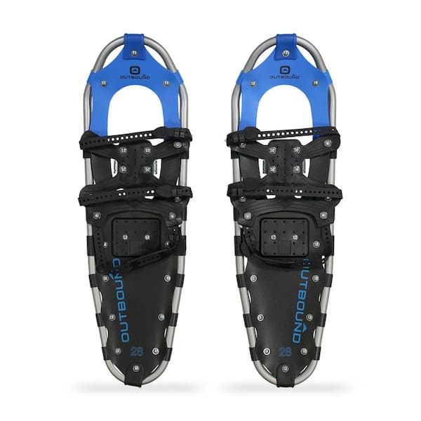 OUTBOUND Men and Women's Lightweight 36 in. x 8 in. Aluminum Frame Snowshoes, Black