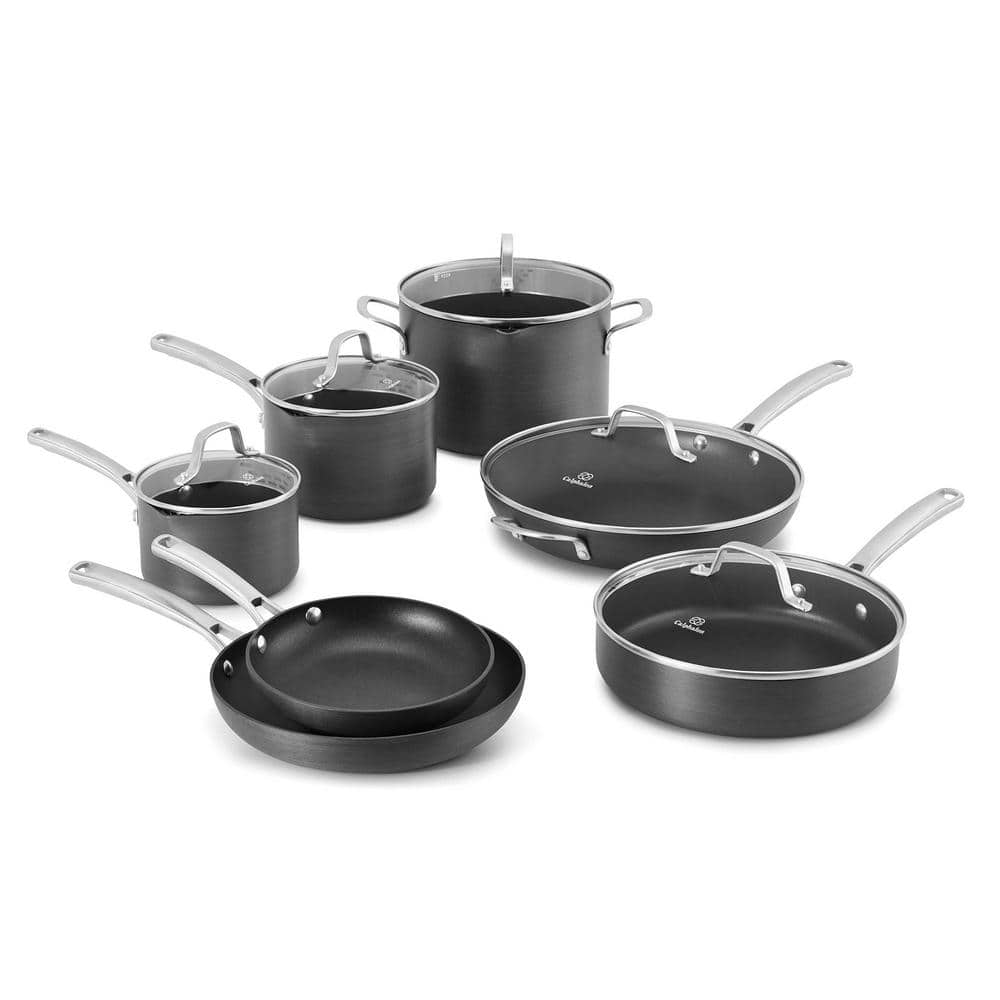  Calphalon 10-Piece Pots and Pans Set, Nonstick Kitchen Cookware  with Stay-Cool Stainless Steel Handles and Pour Spouts, Grey: Home & Kitchen