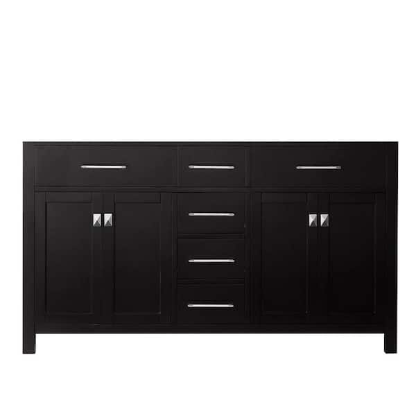 Virtu USA Caroline 60 in. W Bath Vanity Cabinet Only in Espresso