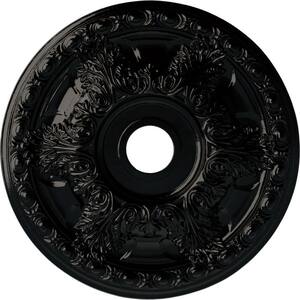 2-1/2 in. x 23-3/8 in. x 23-3/8 in. Polyurethane Granada Ceiling Medallion Moulding, Black Pearl