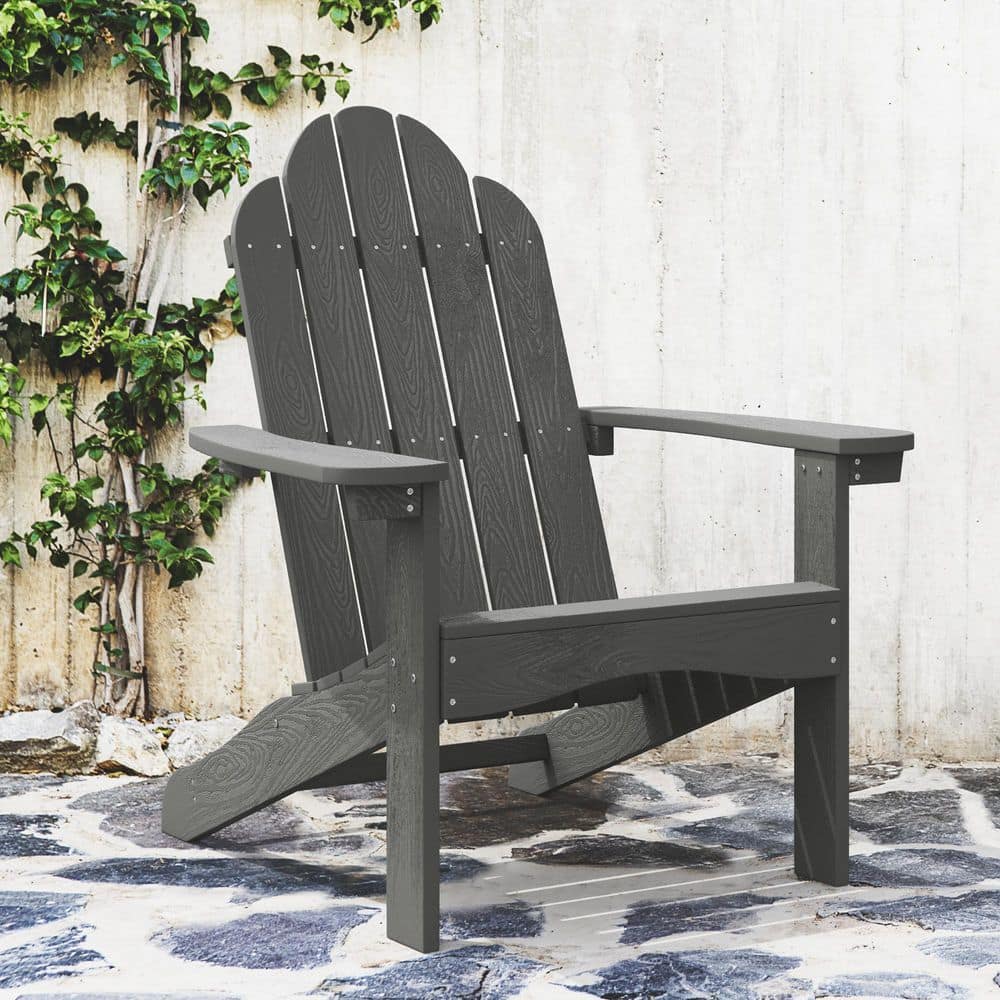 LUE BONA Dark Gray Outdoor Weather Resistant Wood Adirondack Chairs   Wood Adirondack Chairs Lb22pc0003 400 64 1000 