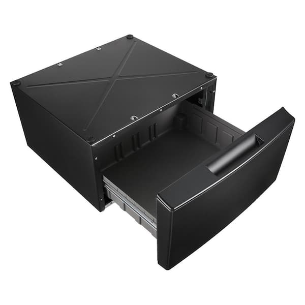 15.5 in. Black Shadow Laundry Pedestal with Storage Drawer