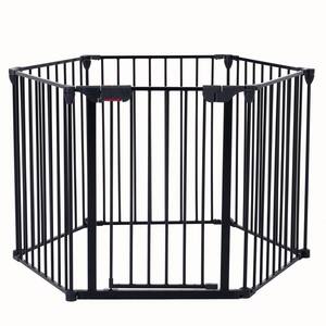 152 in. Adjustable Safety Gate 6 Panel Play Yard Metal Doorways Fireplace Fence