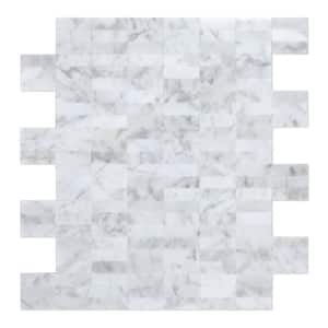 Freezy Natural White 11.42 in. x 11.57 in. x 5mm Stone Peel and Stick Wall Mosaic Tile (5.52 sq. ft./Case)