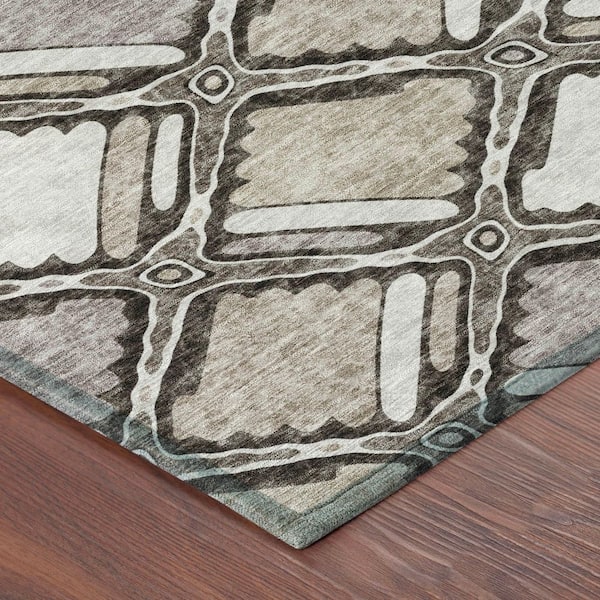 Chantille Machine Washable Indoor/Outdoor Abstract ACN2800 Khaki 10 ft. x 14 ft. Area Rug