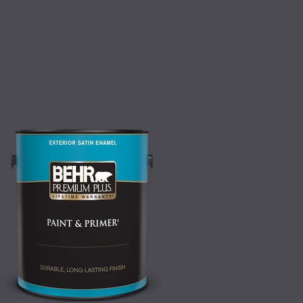 BEHR PREMIUM PLUS 1 gal. #N560-7 Limo-Scene Satin Enamel Exterior Paint & Primer