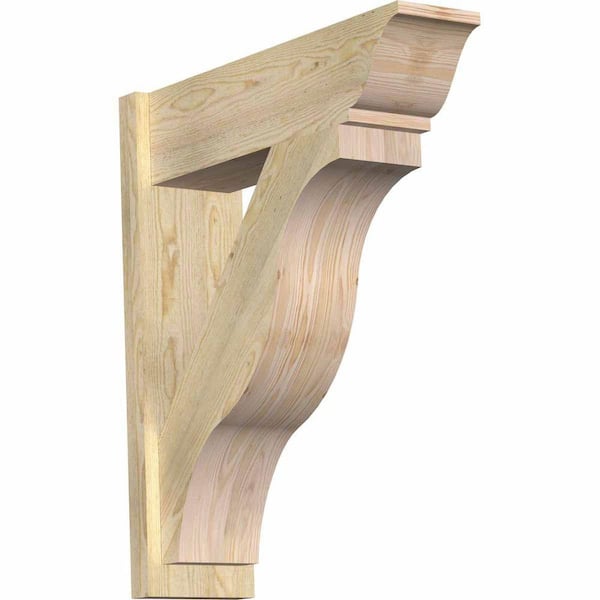 Ekena Millwork 8 in. x 32 in. x 28 in. Fuston Traditional Rough Sawn Douglas Fir Outlooker