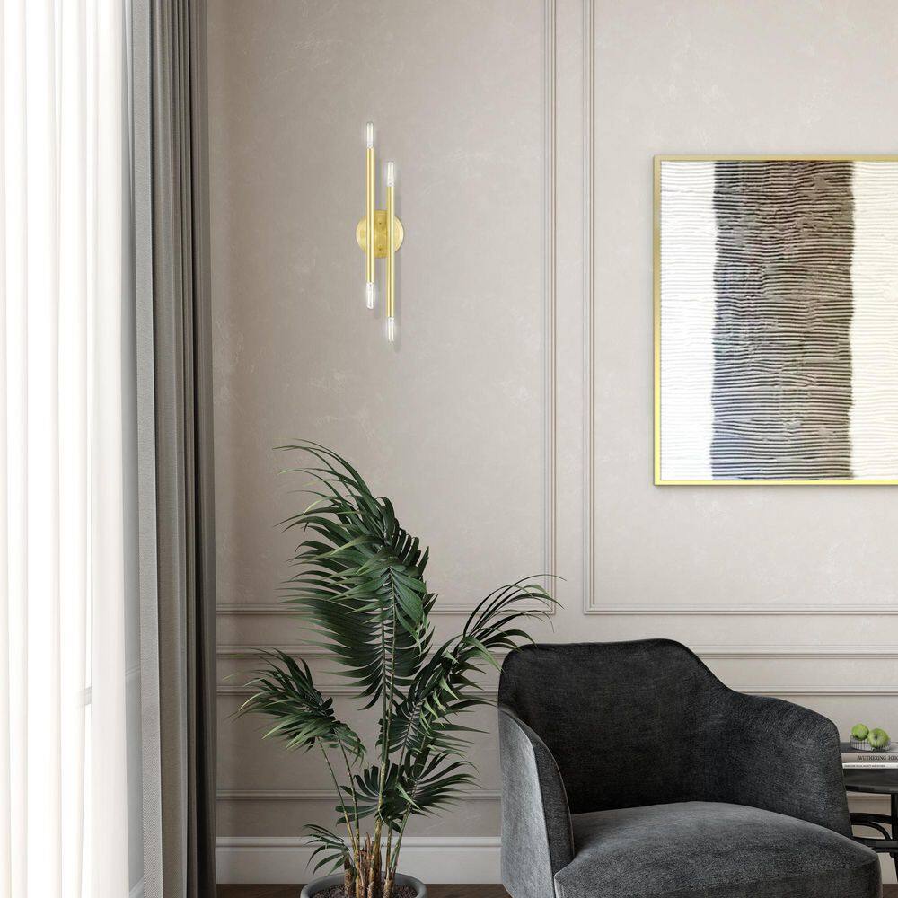 Soho Satin Brass 4-Light Dimmable ADA Wall Sconce