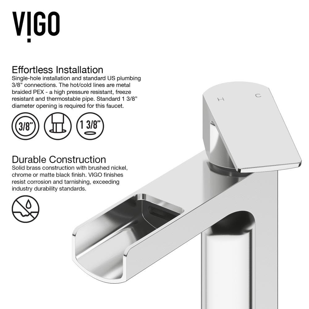 Modern Square Above-Counter Stone Bathroom Sink in White with Faucet