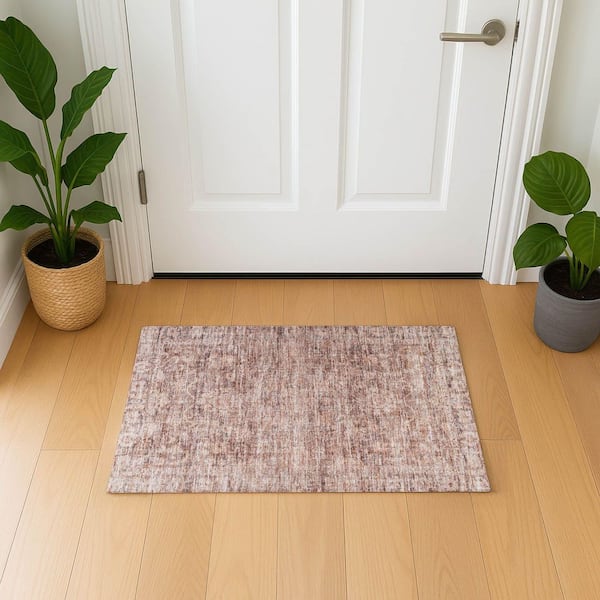 Mayfield Premium Machine Washable Abstract AMF1744 Paprika 2 ft. x 3 ft. Area Rug