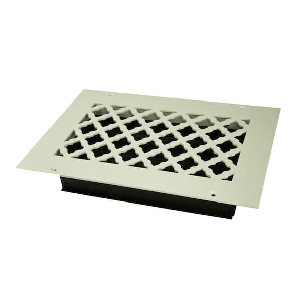 Tuscan 10 in. x 6 in. Wall or Ceiling Register, White/Powder Coat with Opposed Blade Damper