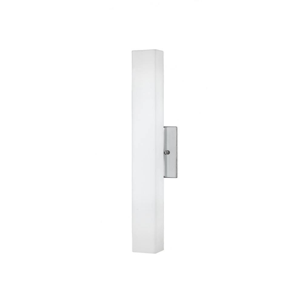 Melville 18-Inch Chrome LED Wall Sconce with White Opal Glass