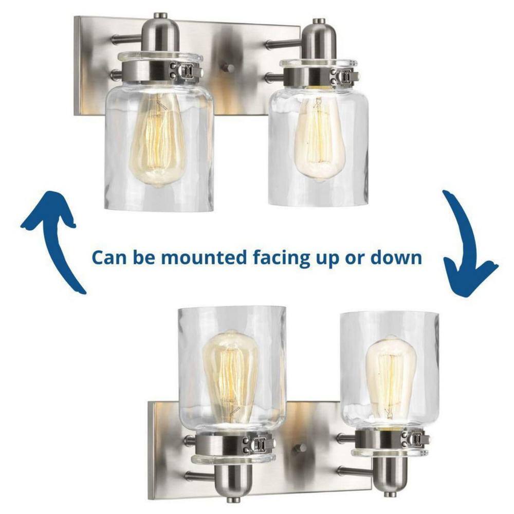 Brushed Nickel Apothecary Style Dimmable Bath Light