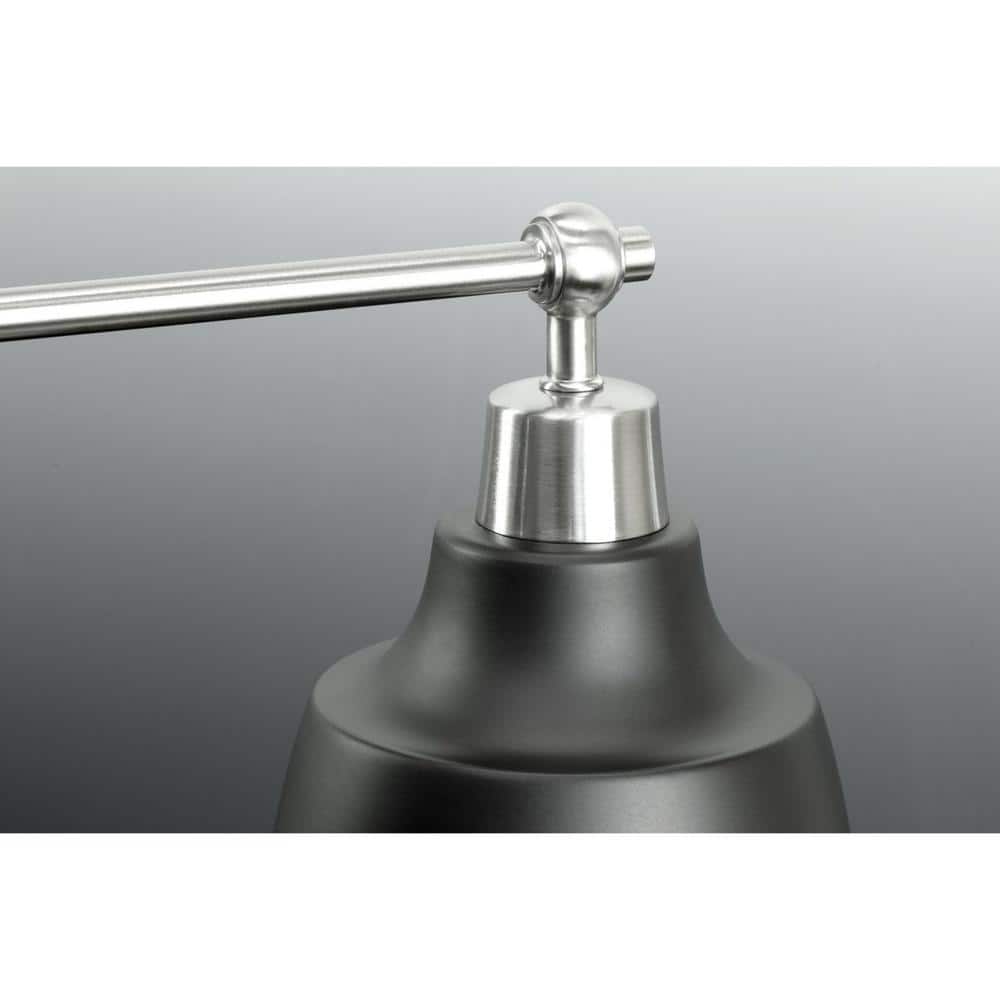 Bramlett 3-Light Brushed Nickel Bath Vanity with Metal Shades
